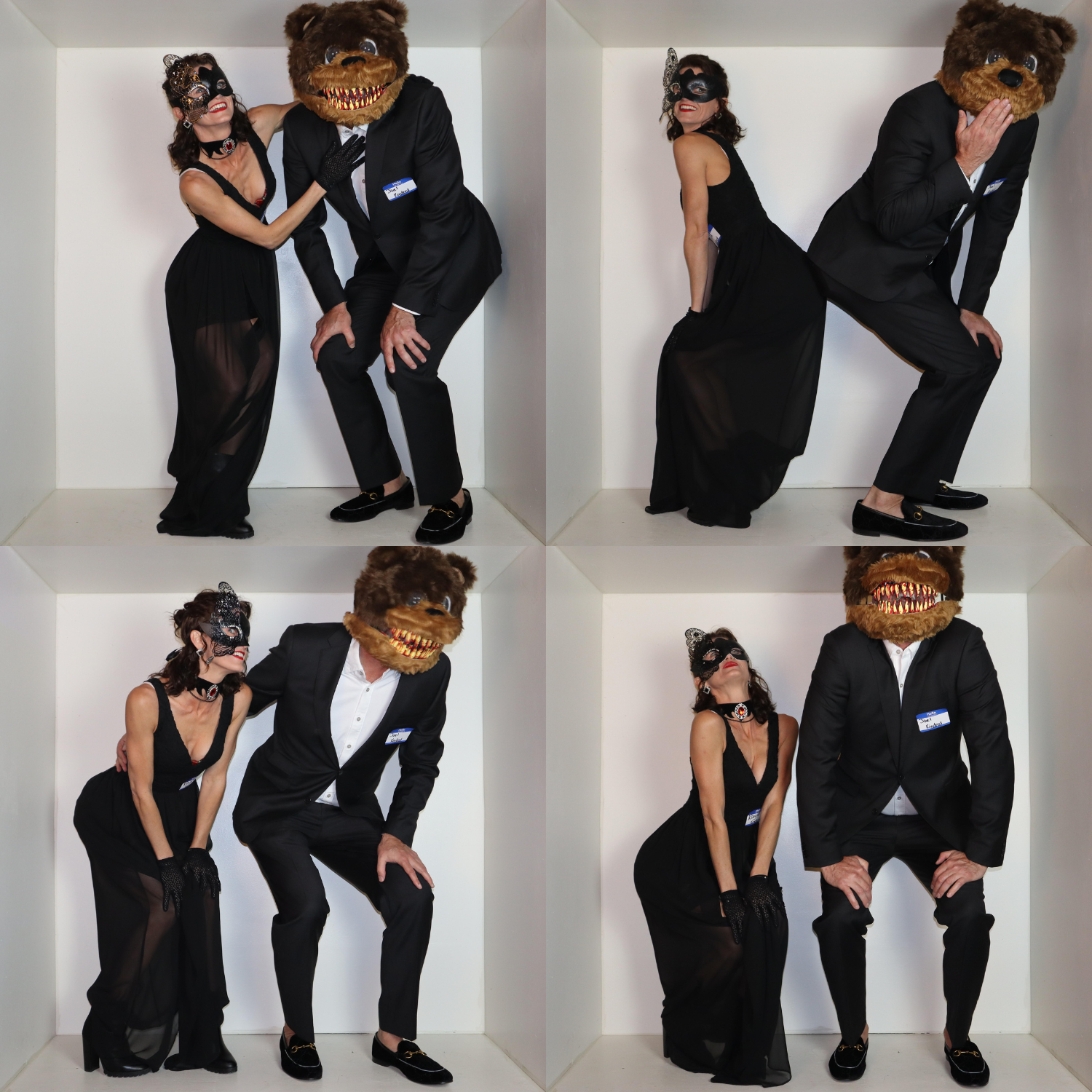 Collage of people posing at a photo booth