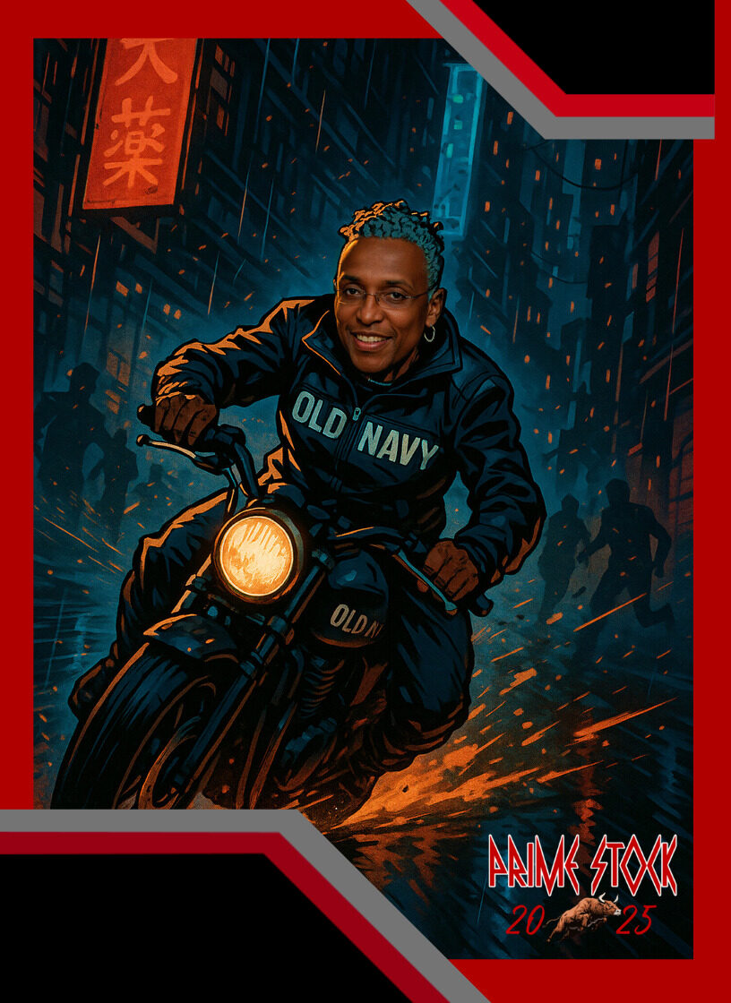 Trading card style photo of a boy in a dark, dramatic basketball pose