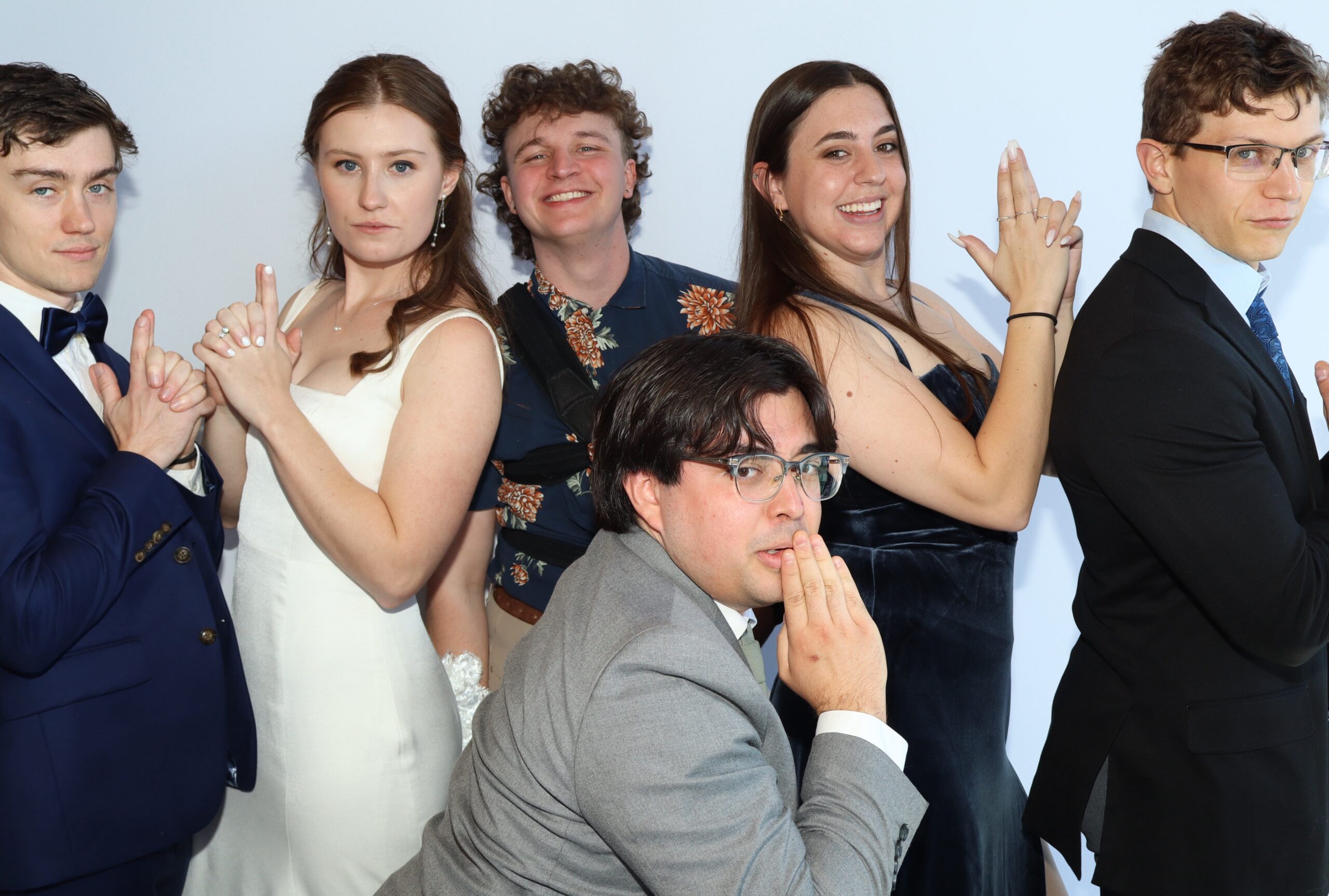Group of people posing together at an event